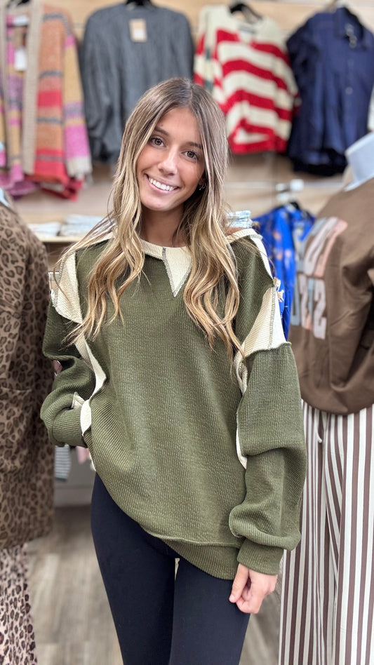 Meet In The Middle Top - Olive