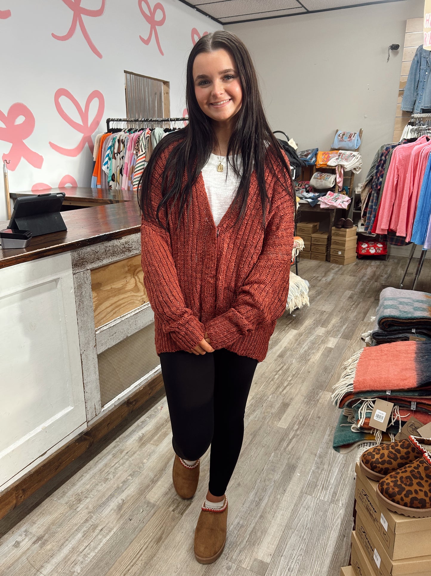 Fade Away Rust Cardigan