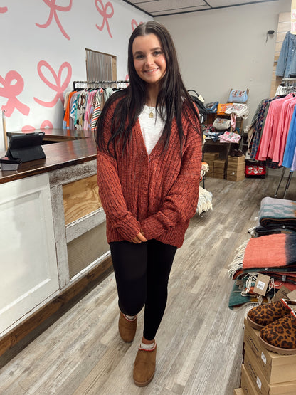 Fade Away Rust Cardigan