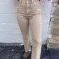 Becky Acid Wash Denim Cropped Jeans - Ash Mocha