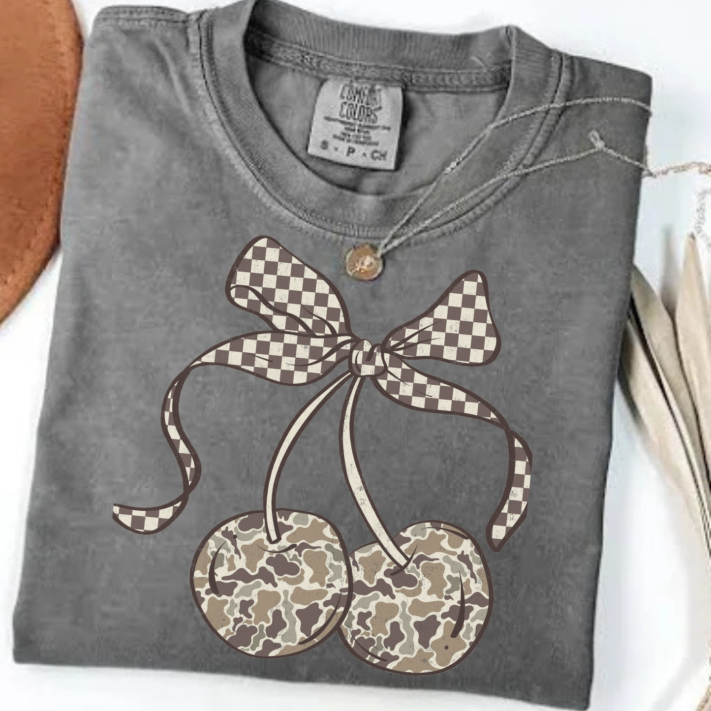 Camo Cherries Graphic Tee
