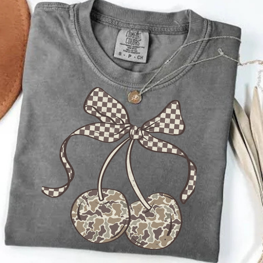 Camo Cherries Graphic Tee