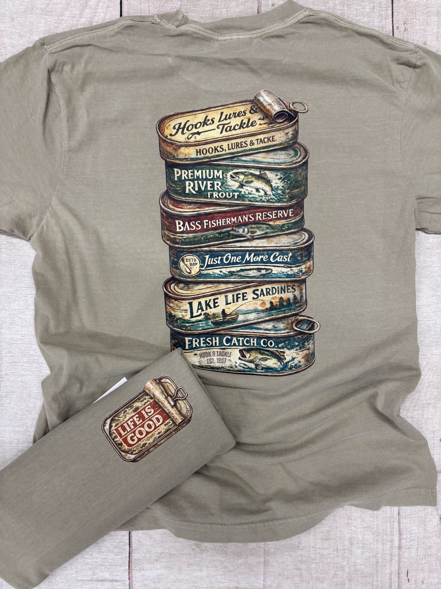 Life is Good Fish Tins Short Sleeve Graphic Tee