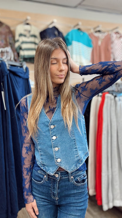 Day Dream Lace Top - Navy