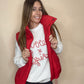 All Smiles Here Puffer Vest - Red