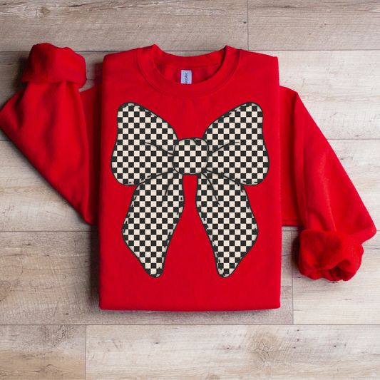 Checkered Bow Graphic Tee