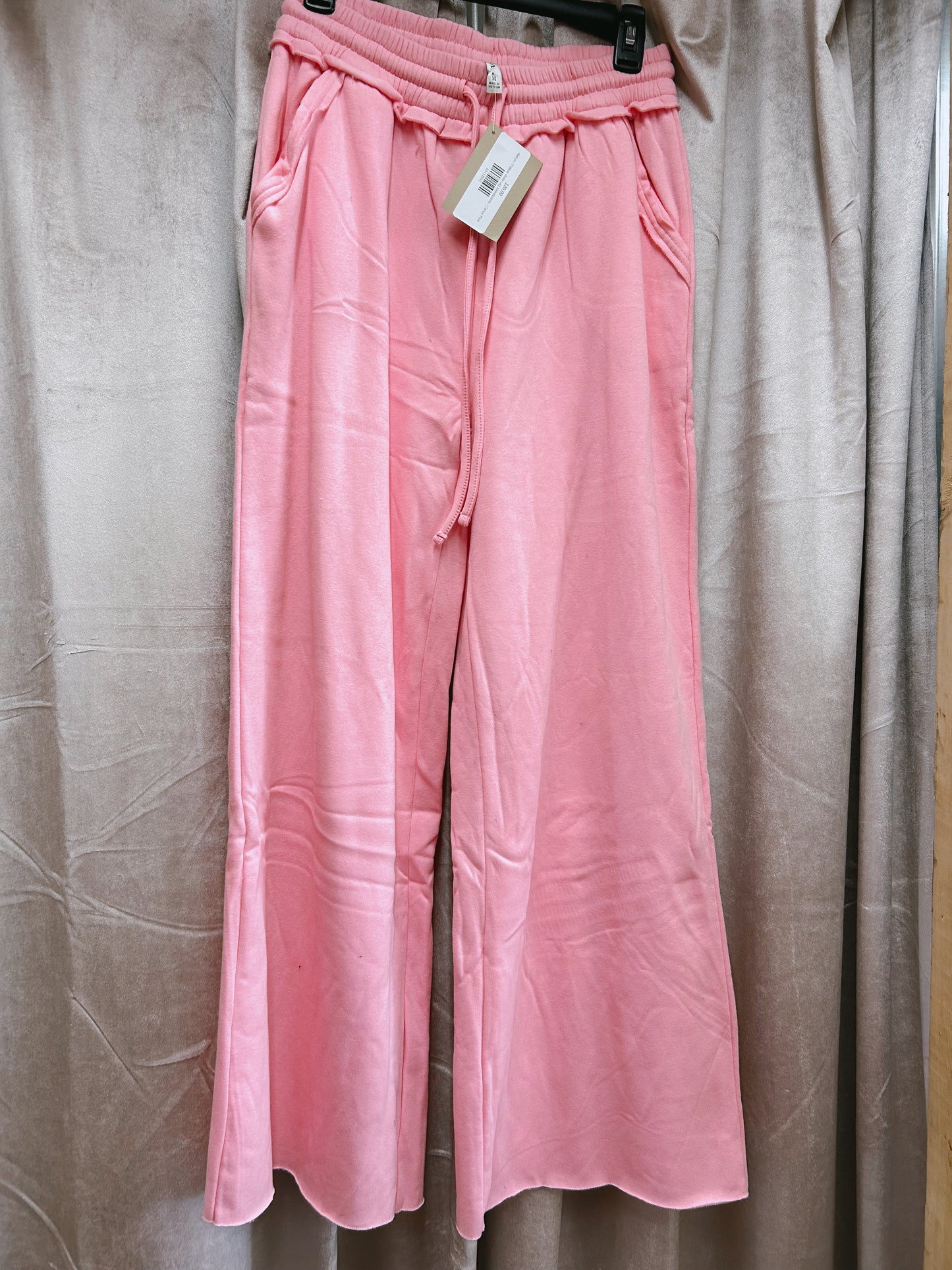 Fleece Wide Leg Sweatpants - Candy Pink