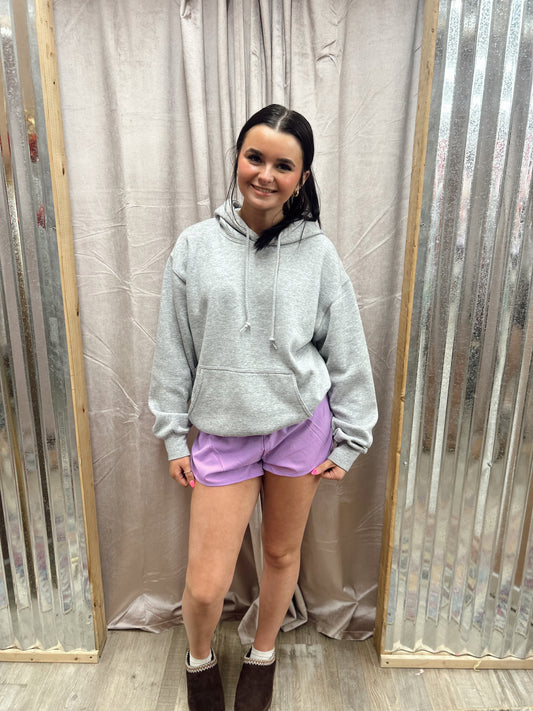 Work It Out Fold-Over Running Shorts - Lavender