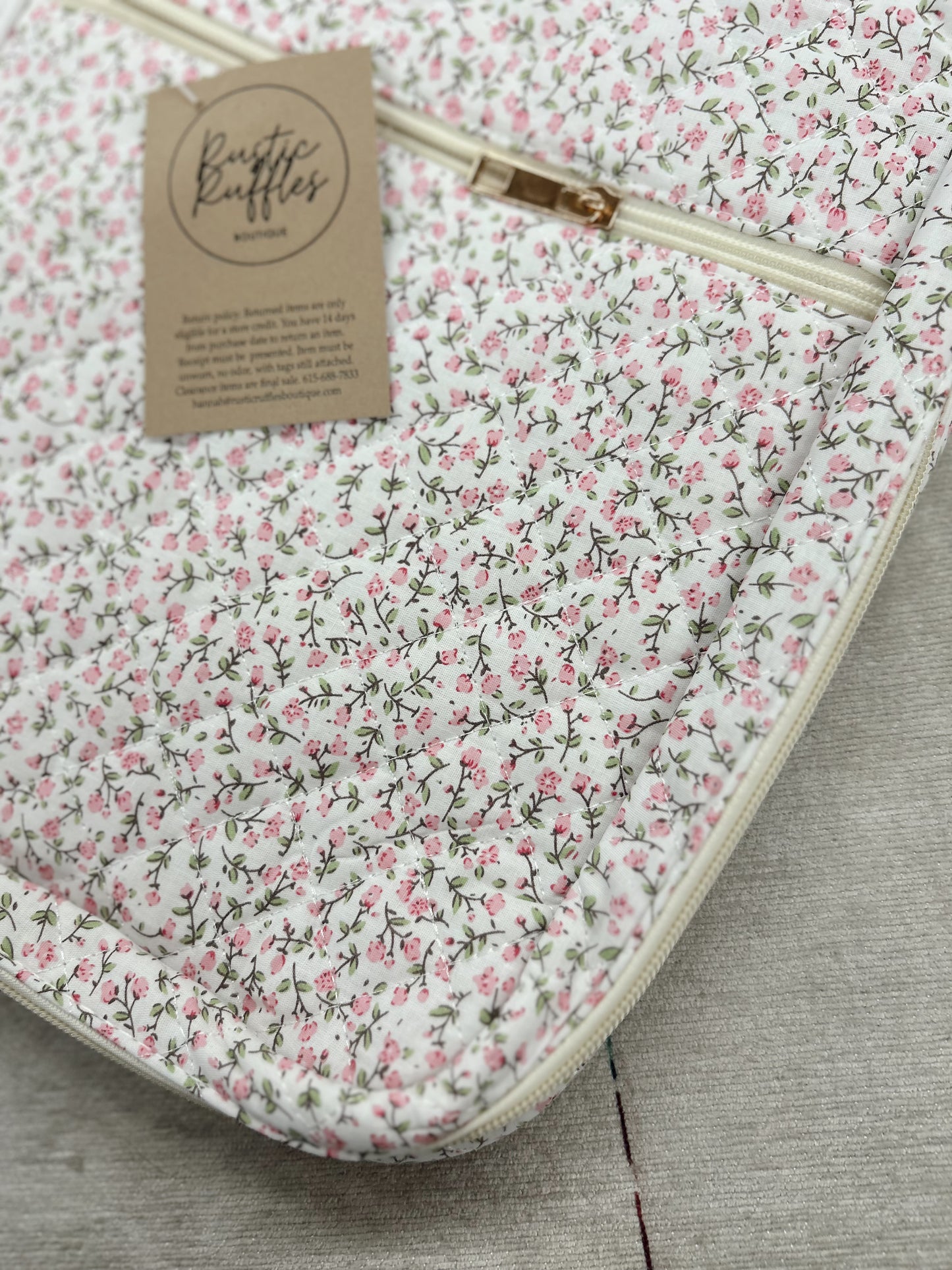 Bible Cover Case - White Tiny Pink Floral