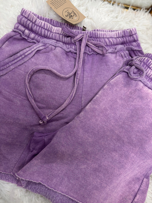 DOORBUSTER Acid Wash Shorts - B Violet