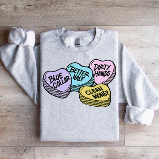 Blue Collar Candy Hearts Graphic Tee
