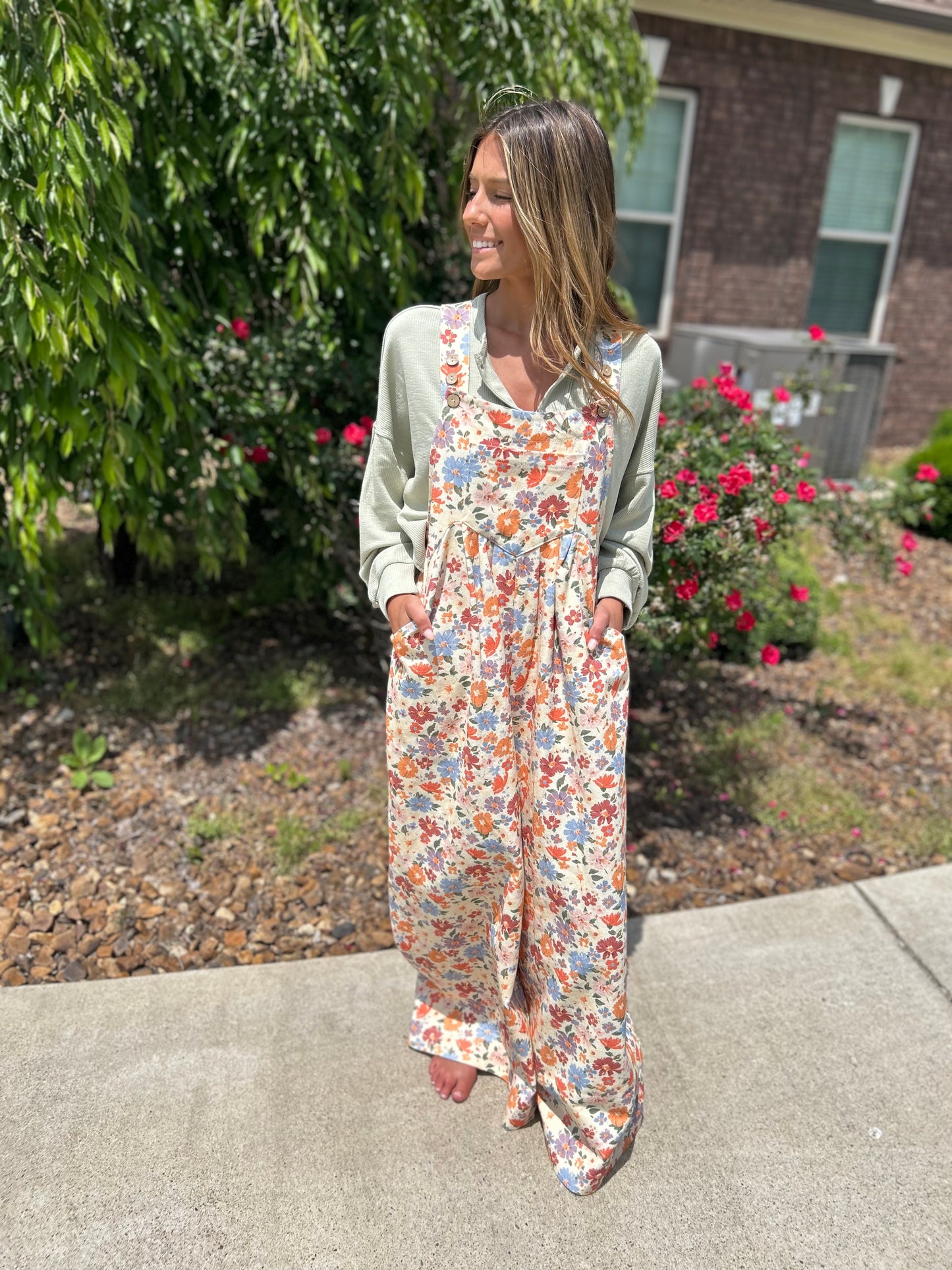 Beautiful Day Floral Overalls