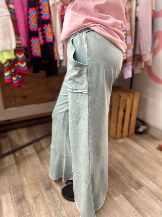 Talk Sweet To Me Flare Pants - Ash Blue