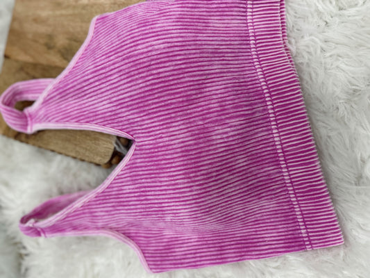 DOORBUSTER Ribbed Bralette - Bright Mauve