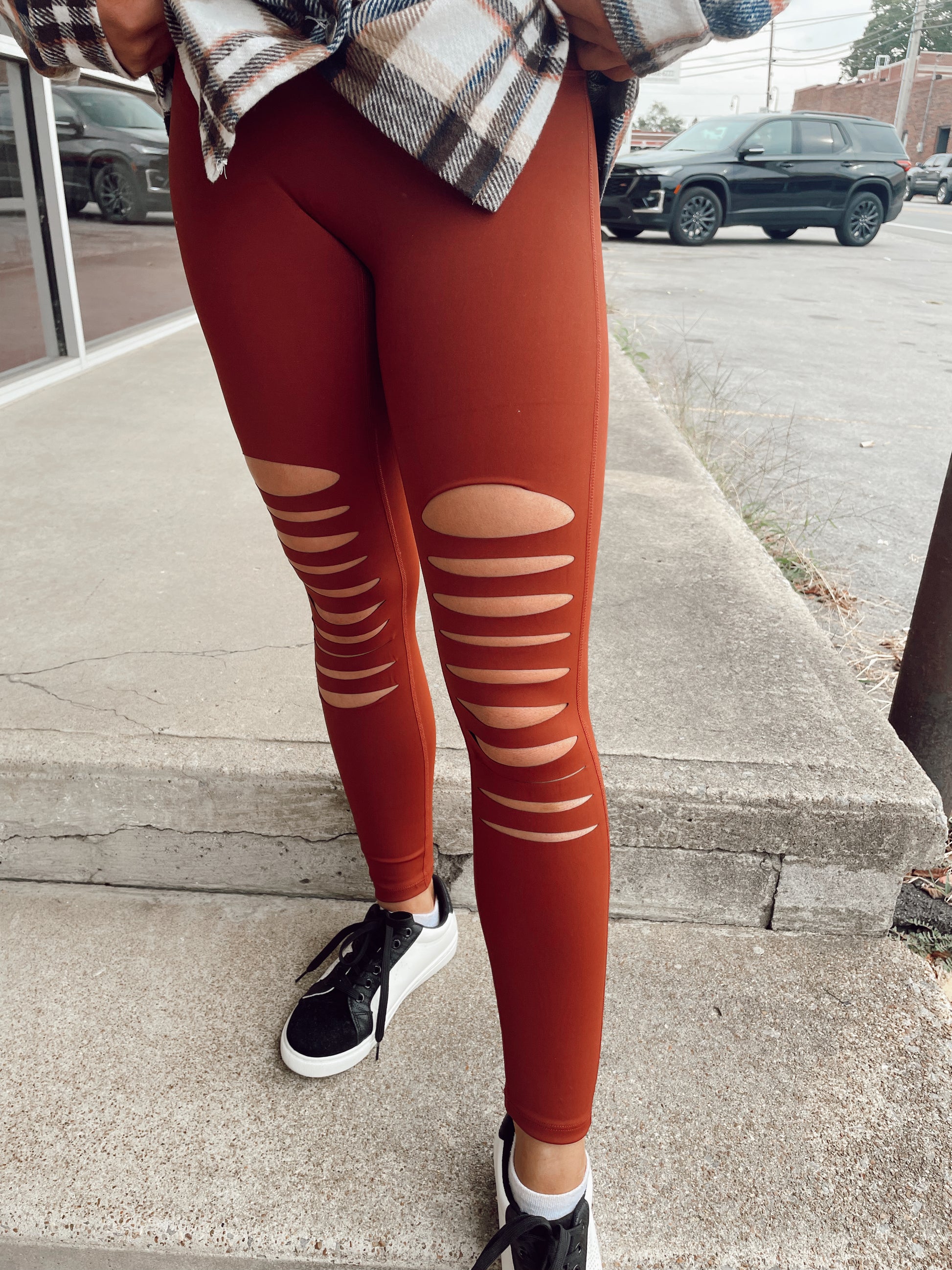 Much To Do Knee Cut Leggings - 3 Colors