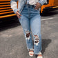 Michelle Cropped Distressed Flares