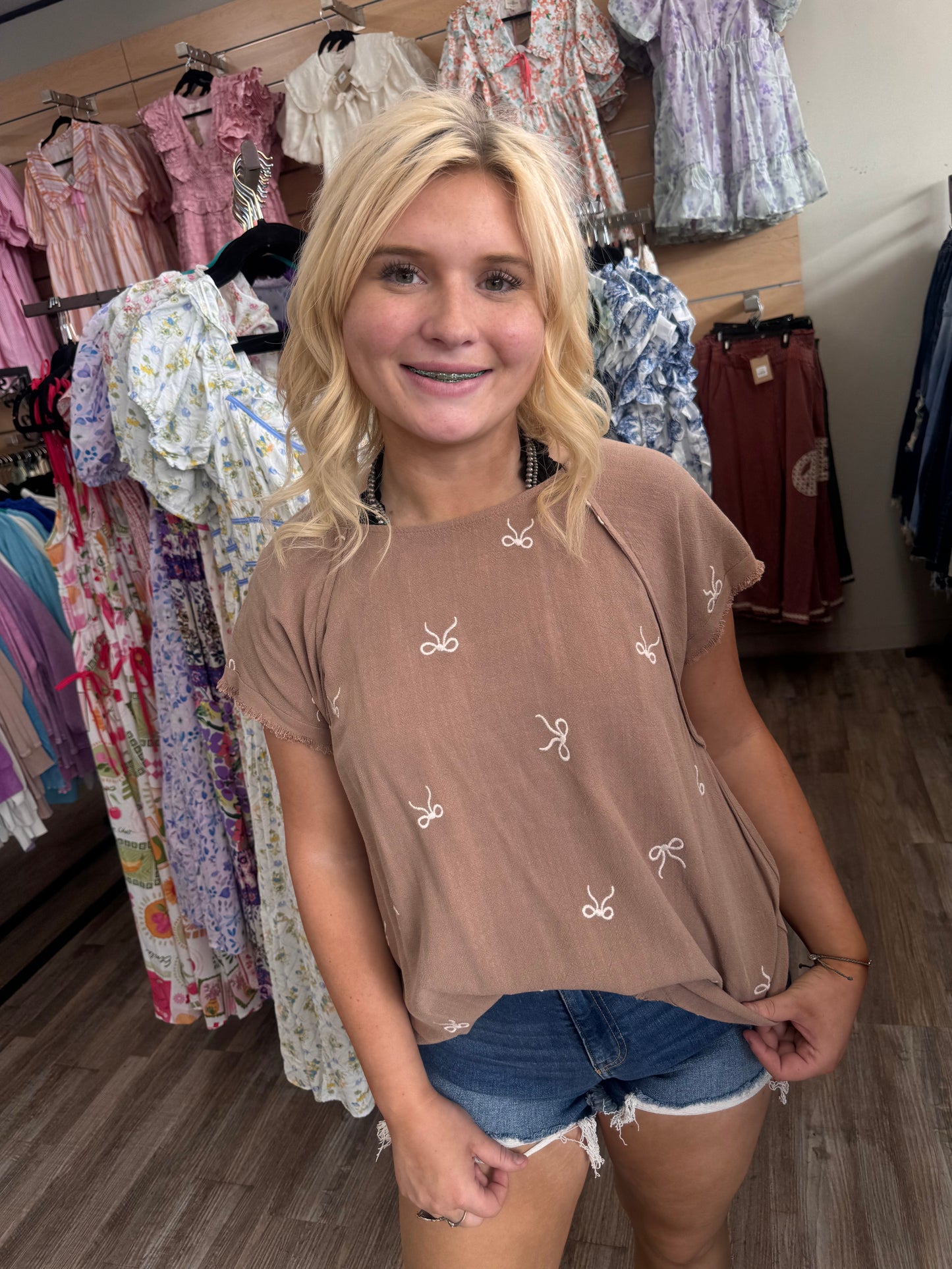 Sweet Nothings Linen Bow Top