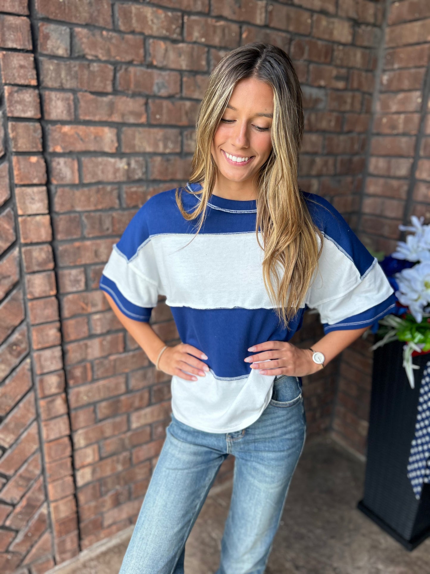 Not Today Striped Top - Blue