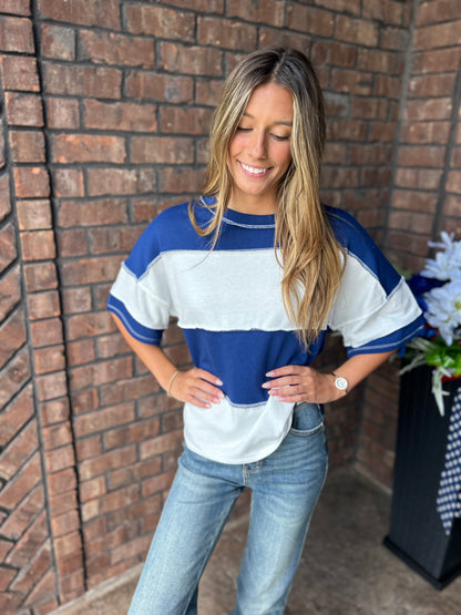 Not Today Striped Top - Blue
