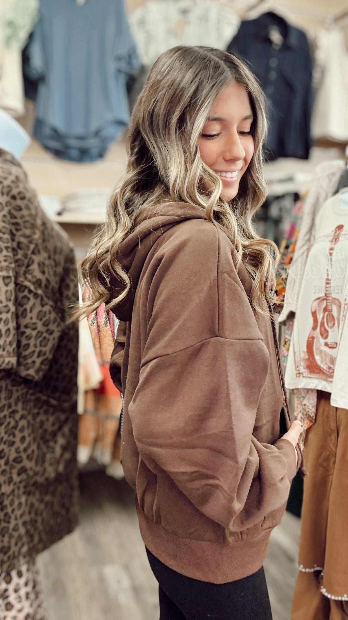Happy & Cozy Zip Up Jacket - Brown