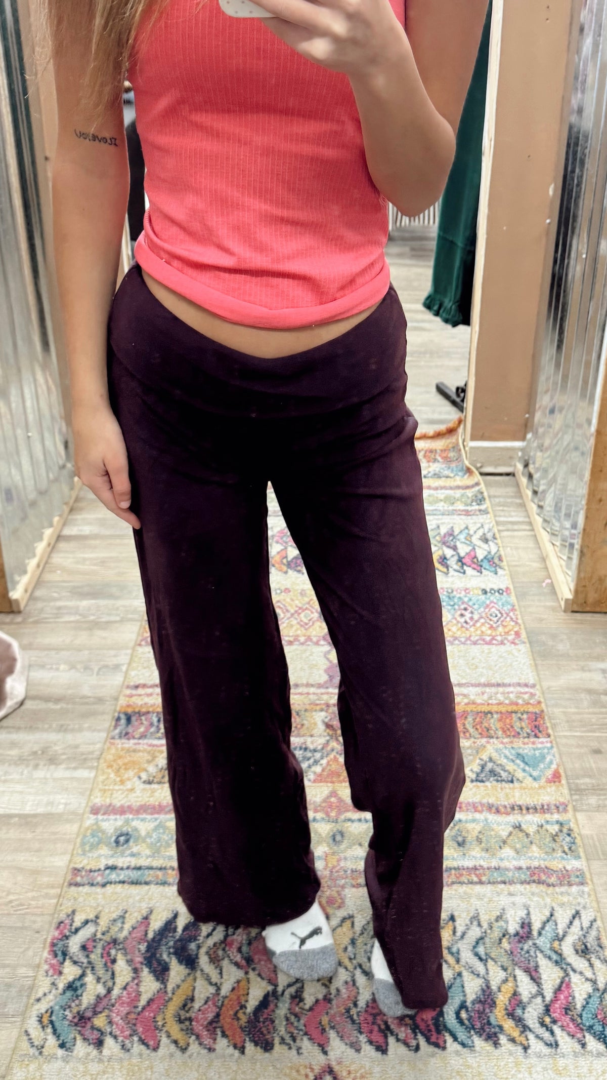 Wrong Turn Fold Over Pants - Sugar Plum