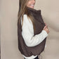 All Smiles Here Puffer Vest - Brown