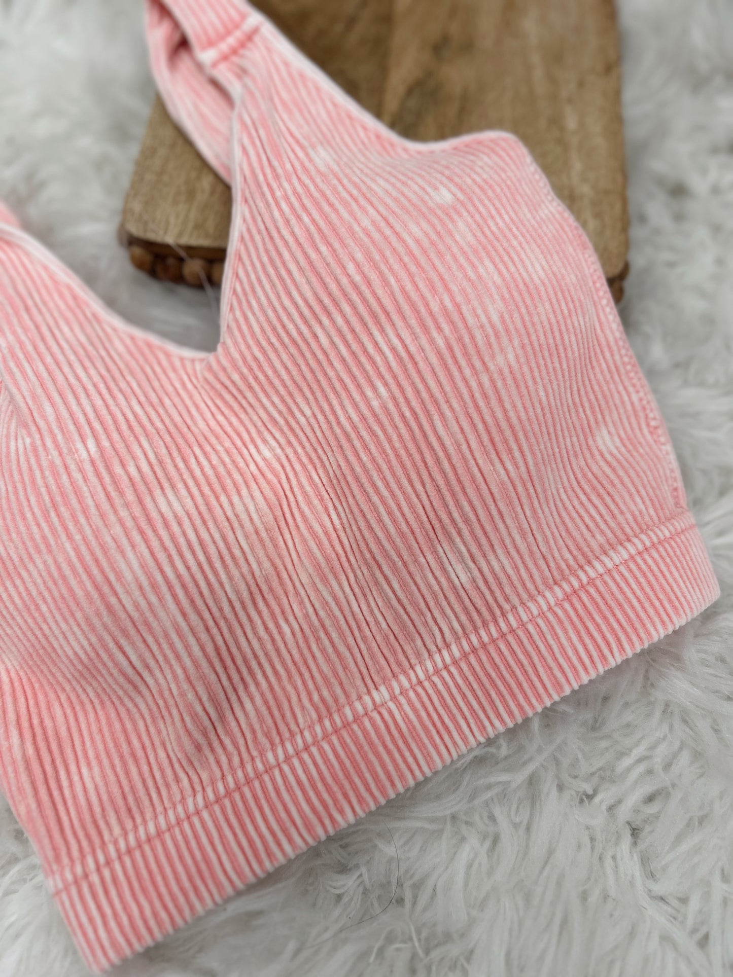 DOORBUSTER Ribbed Bralette - Dusty Pink