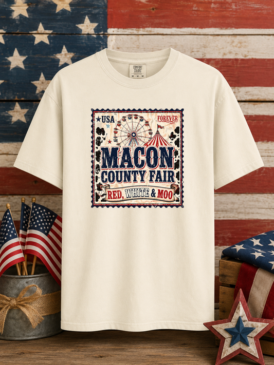 MACON COUNTY FAIR Stamp Graphic Tee