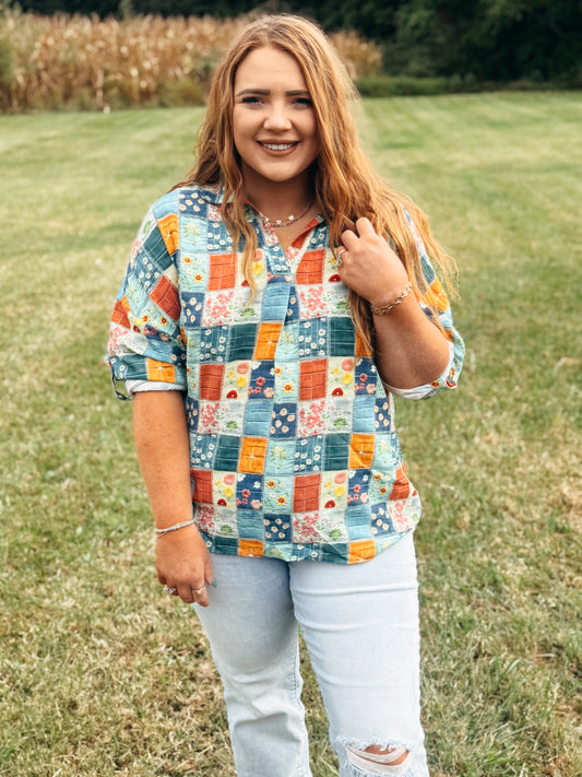 With Love Floral Patch Top