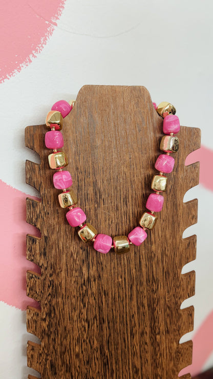 Pink Paradise Beaded Necklace