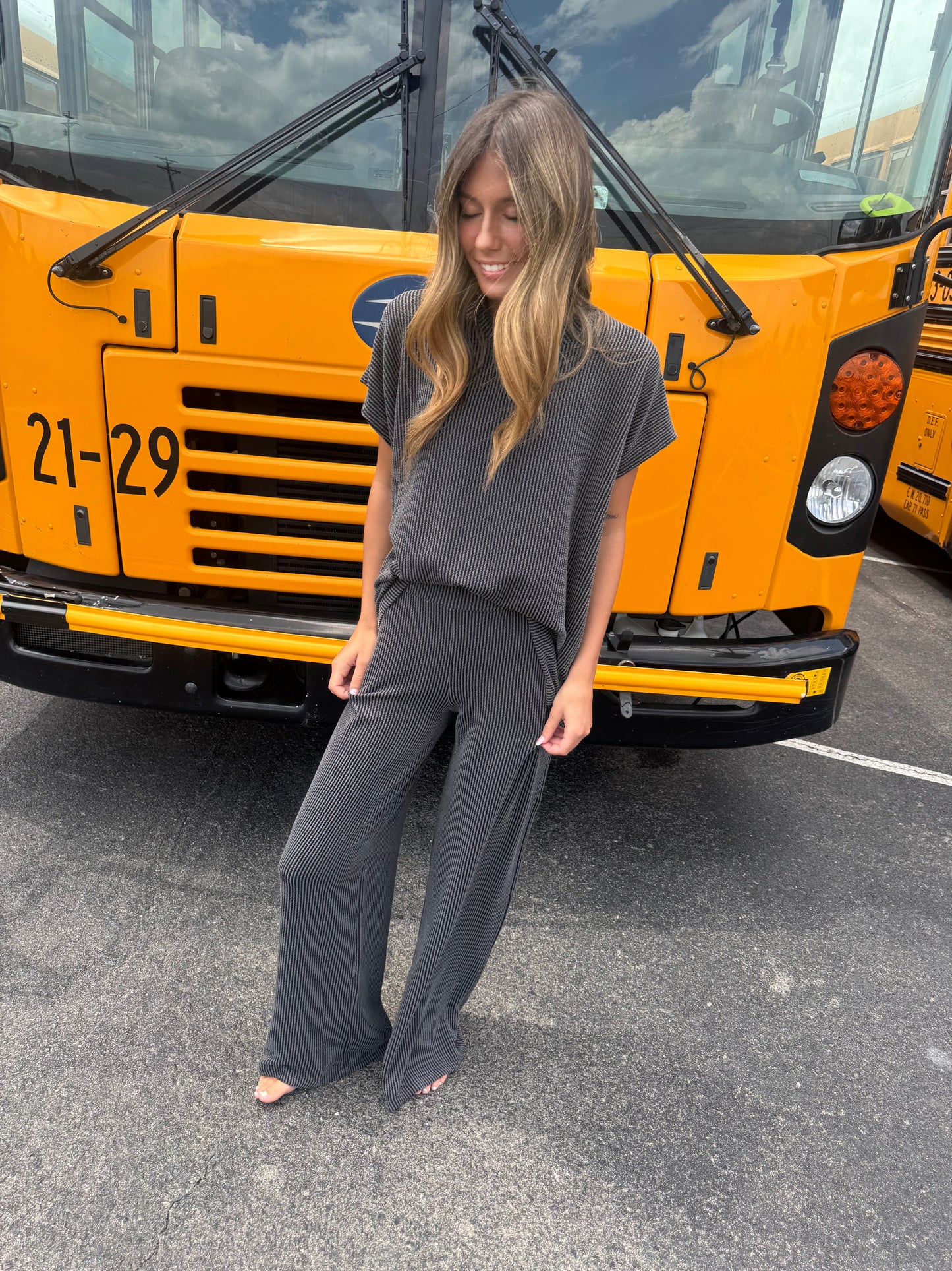 DOORBUSTER Relaxed 2 Piece Set - Charcoal