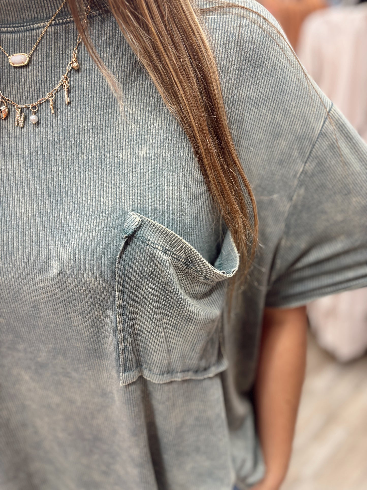 Best Yet Washed Short Sleeve Top - Ash Jade