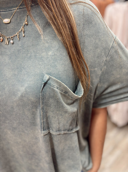 Best Yet Washed Short Sleeve Top - Ash Jade
