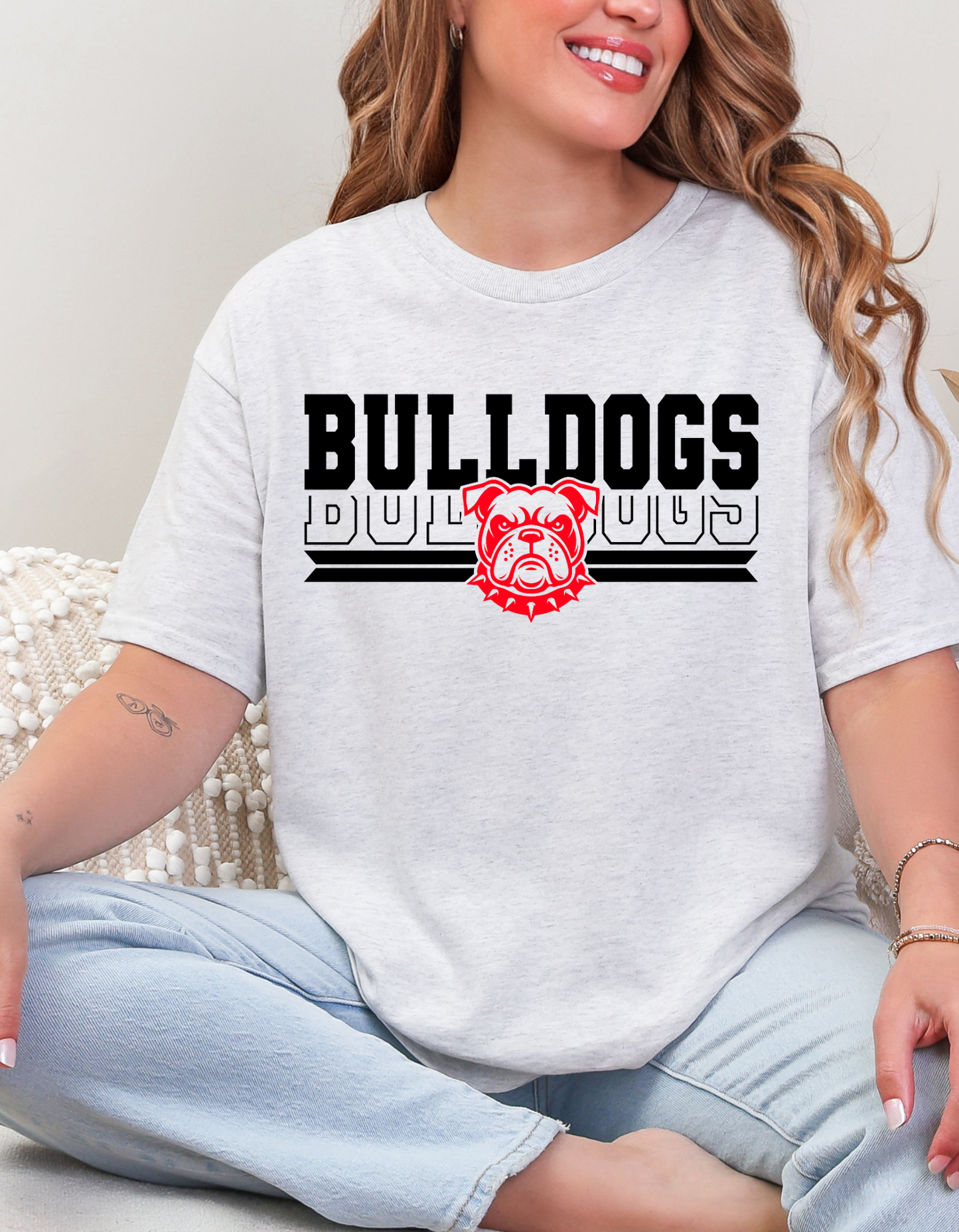 Bulldog Red Dog Graphic Tee