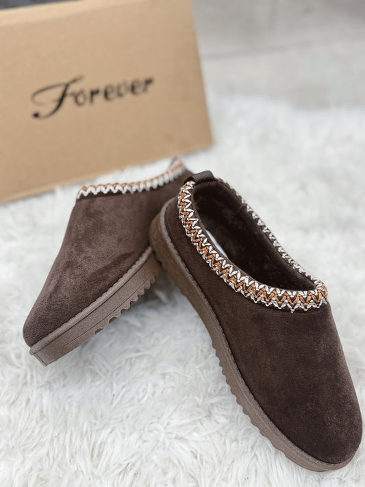 Never Better Slip On Booties - Brown