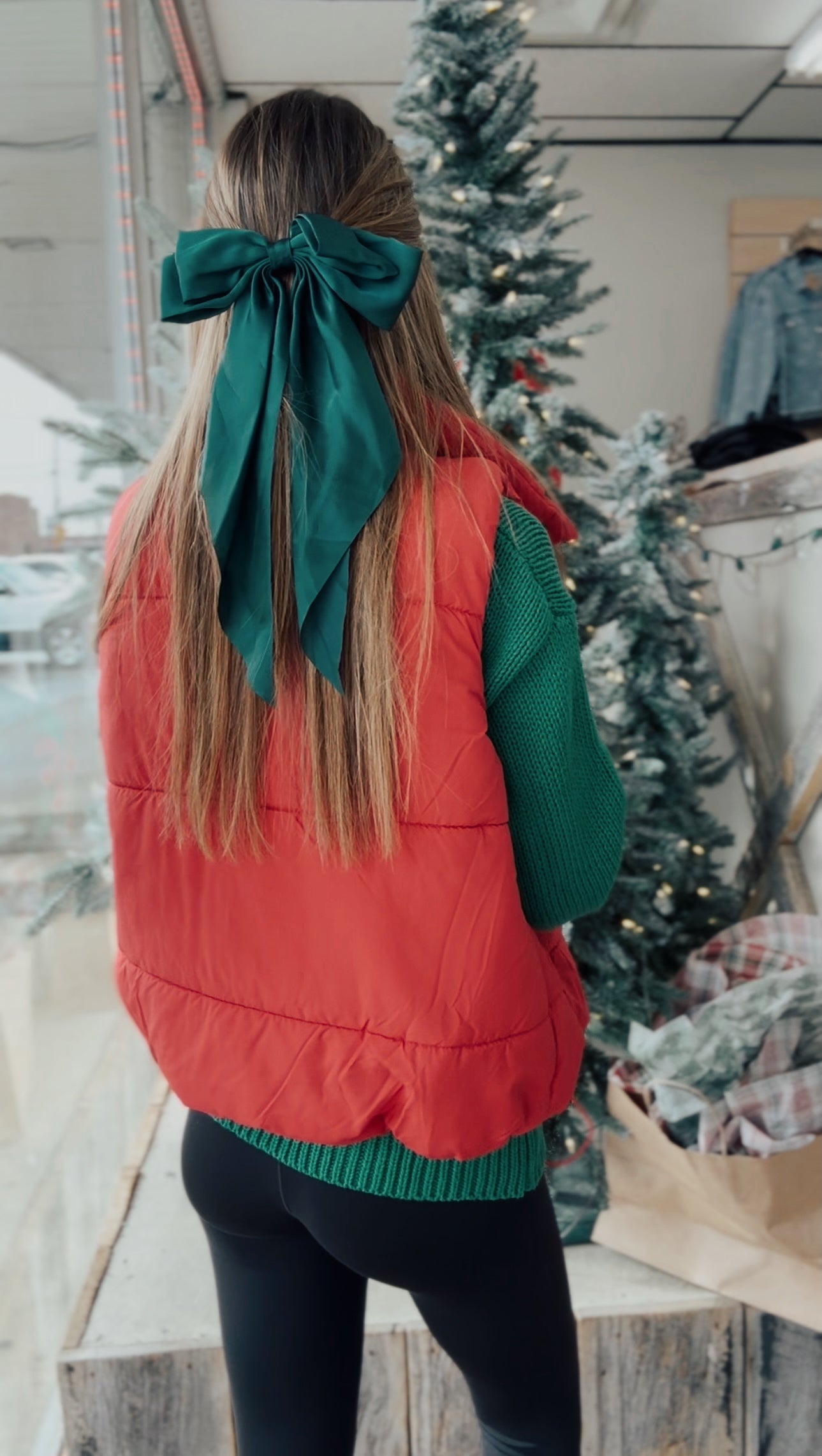 All Smiles Here Puffer Vest - Red