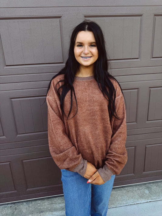 Sweater Weather Oversized Sweater - Chestnut