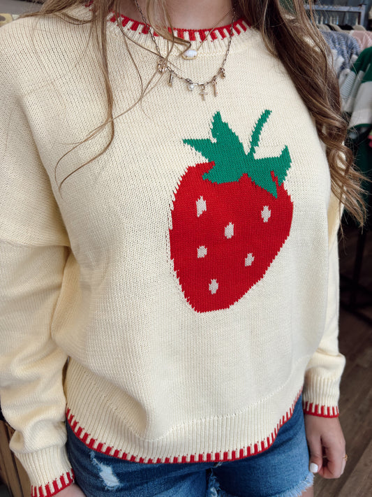 Blessed Morning Strawberry Sweater
