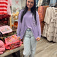 Daydream Washed Long Sleeve Top - Lavender