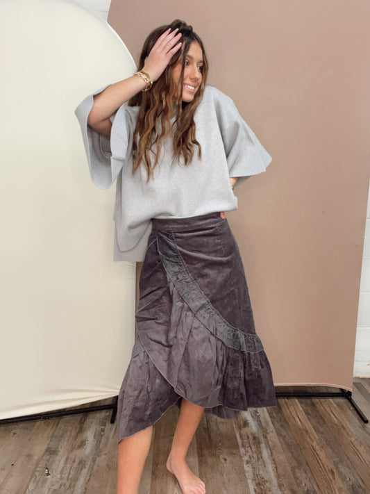 Now Or Later Wrap Midi Skirt {2 Colors}