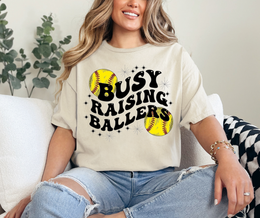 Busy Raising Ballers Graphic Tee - Adult