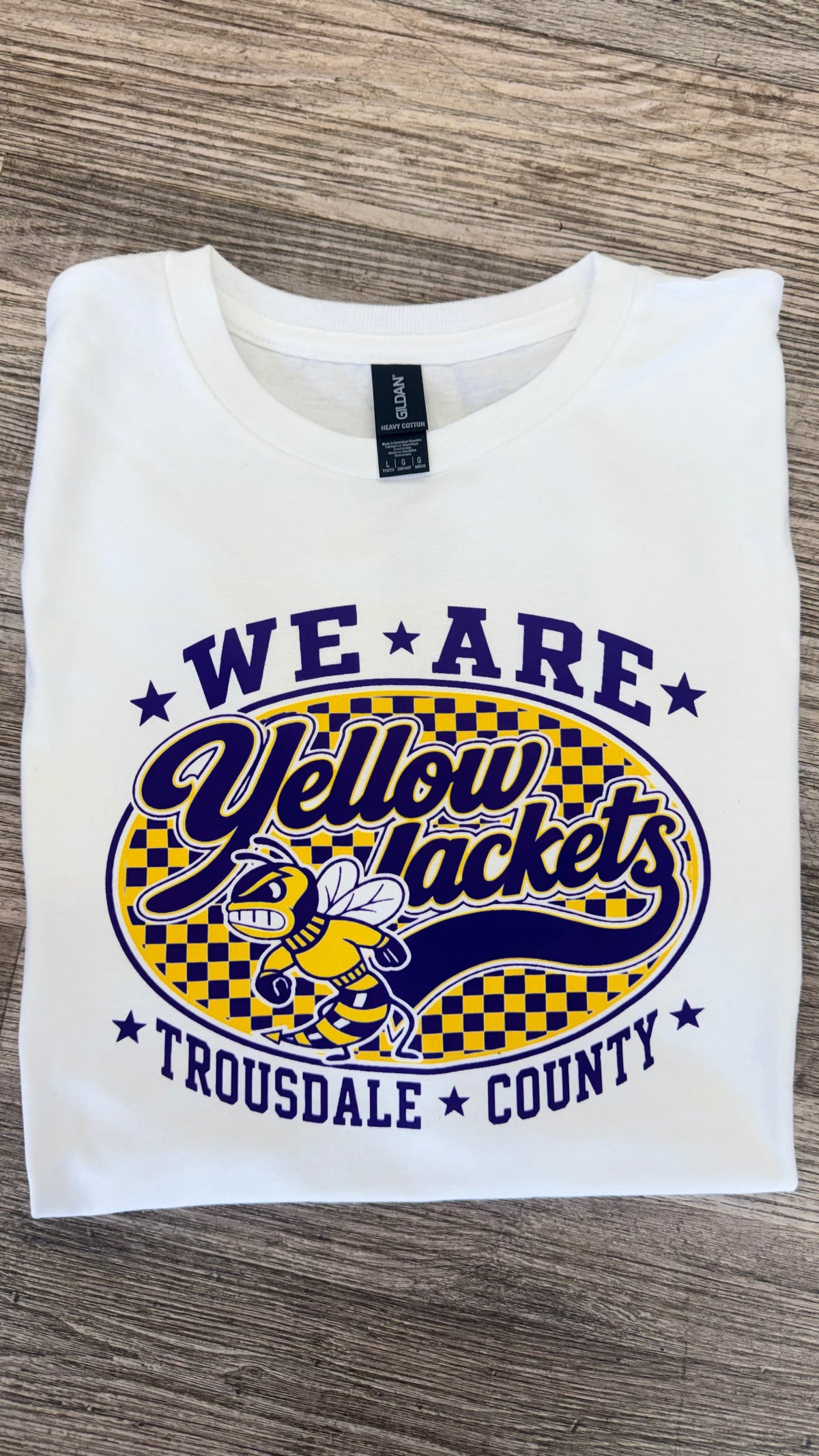 We are the Yellow Jackets White Gildan Graphic Tee - TSABR