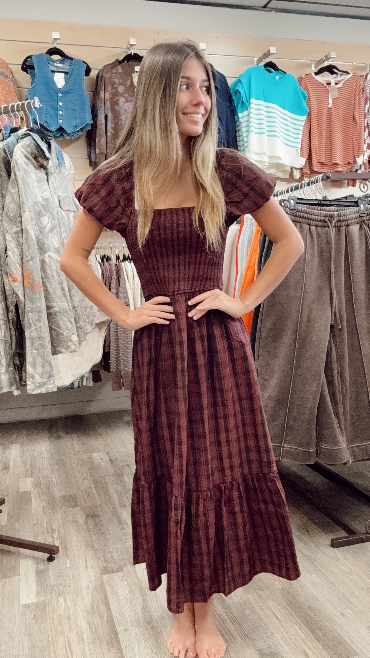 Apple Pickin Plaid Dress