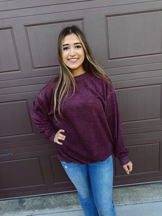 Sweater Weather Oversized Sweater - Cherry