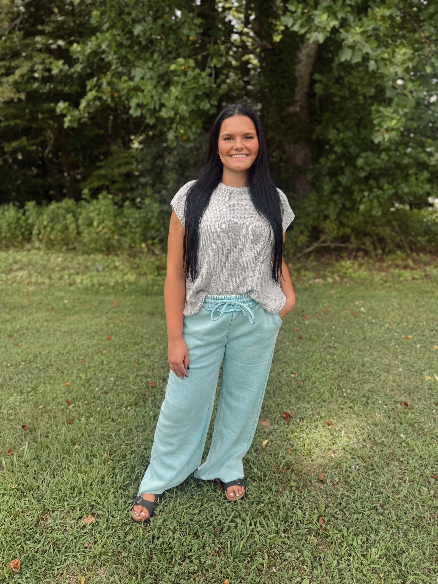 Change My Mind Sweatpants - Dusty Teal
