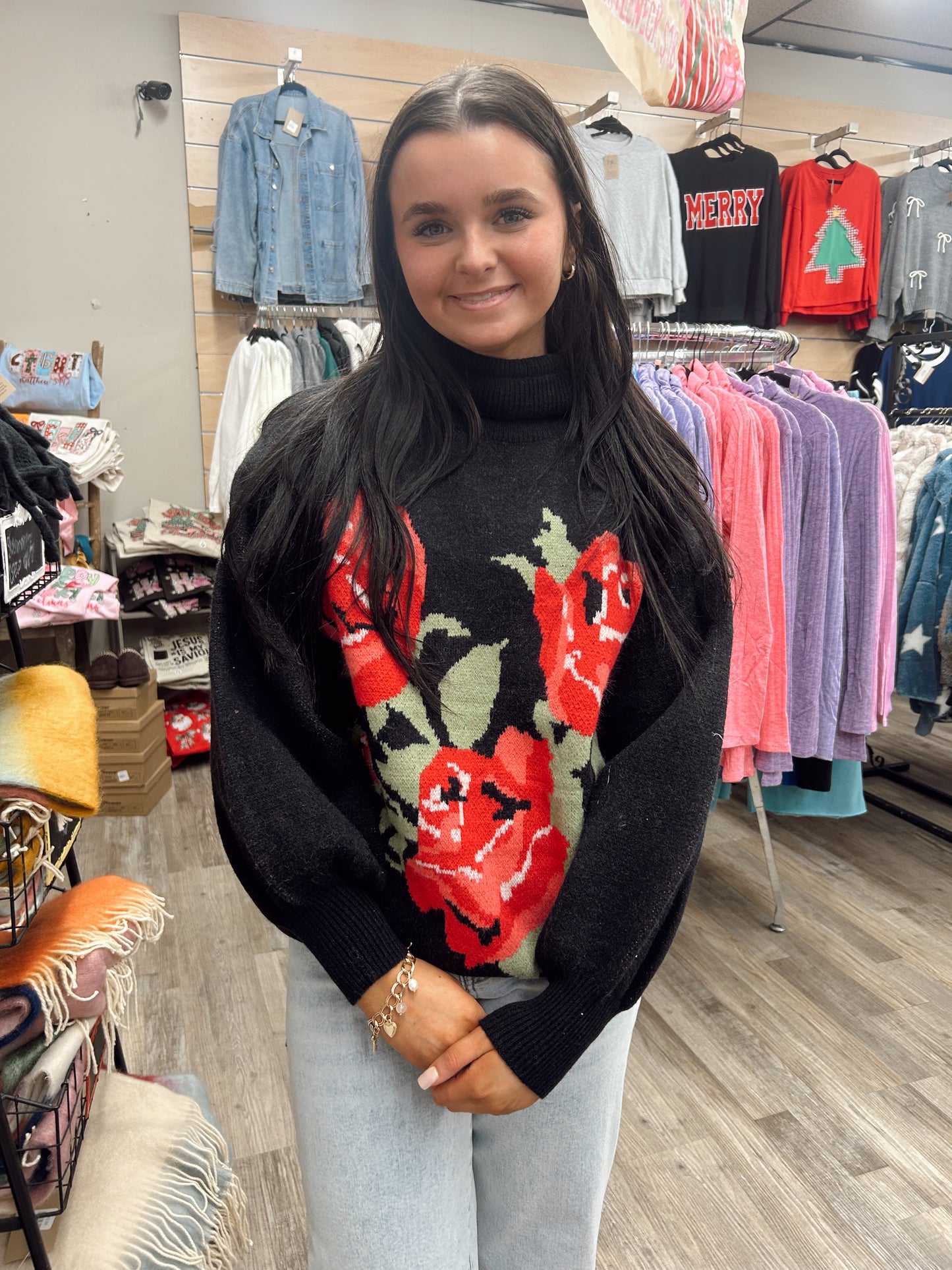 Midnight Dreams Rose Sweater