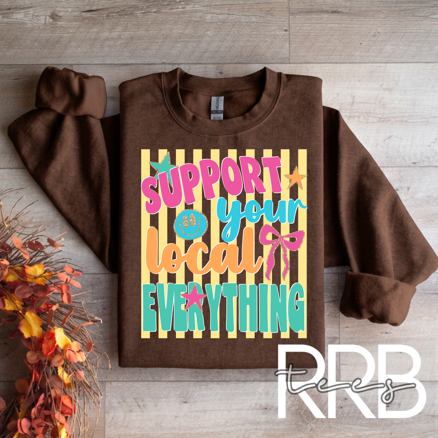 Support Your Local Everything Stripes Graphic Tee