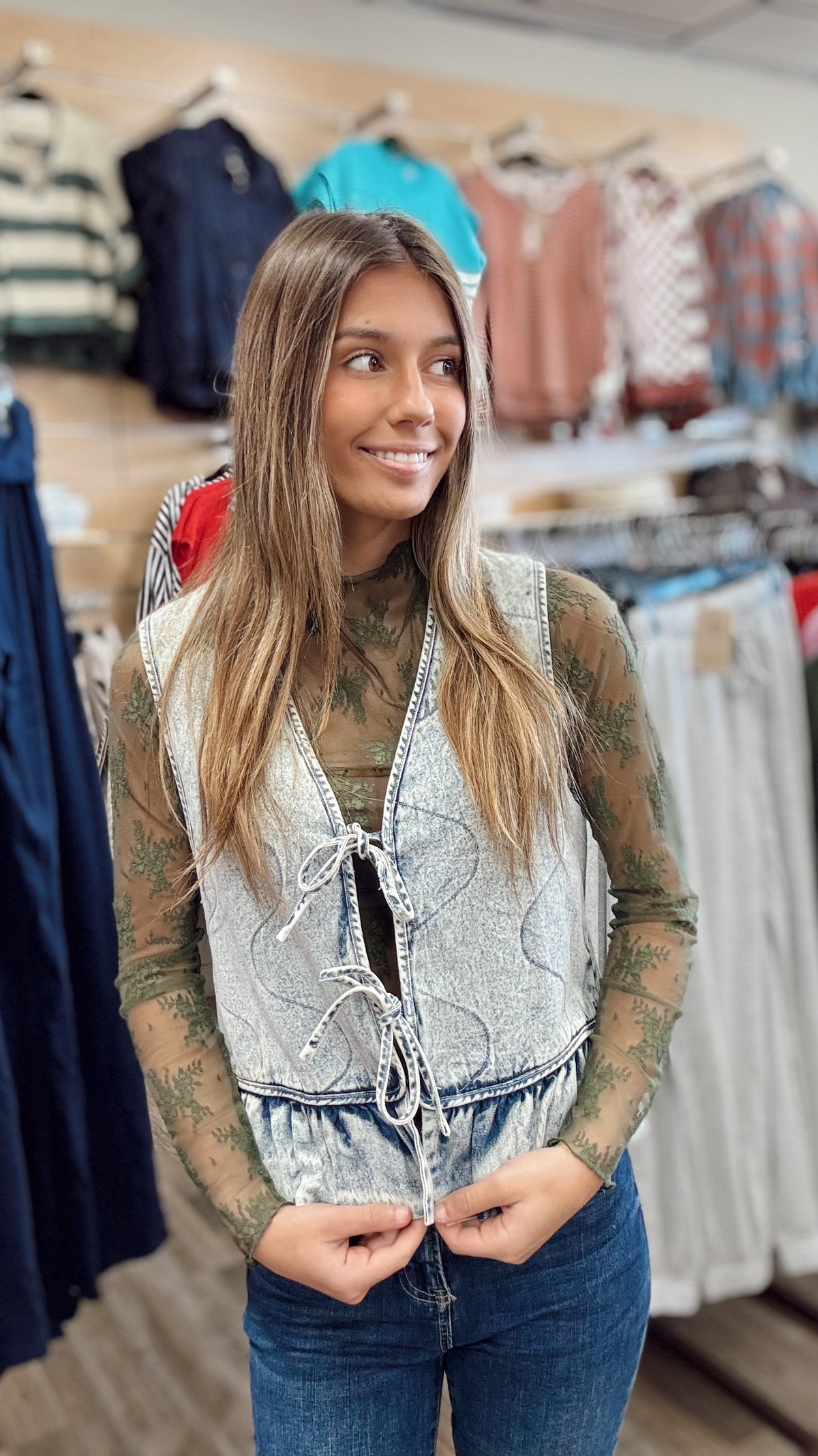 Day Dream Lace Top - DK Olive