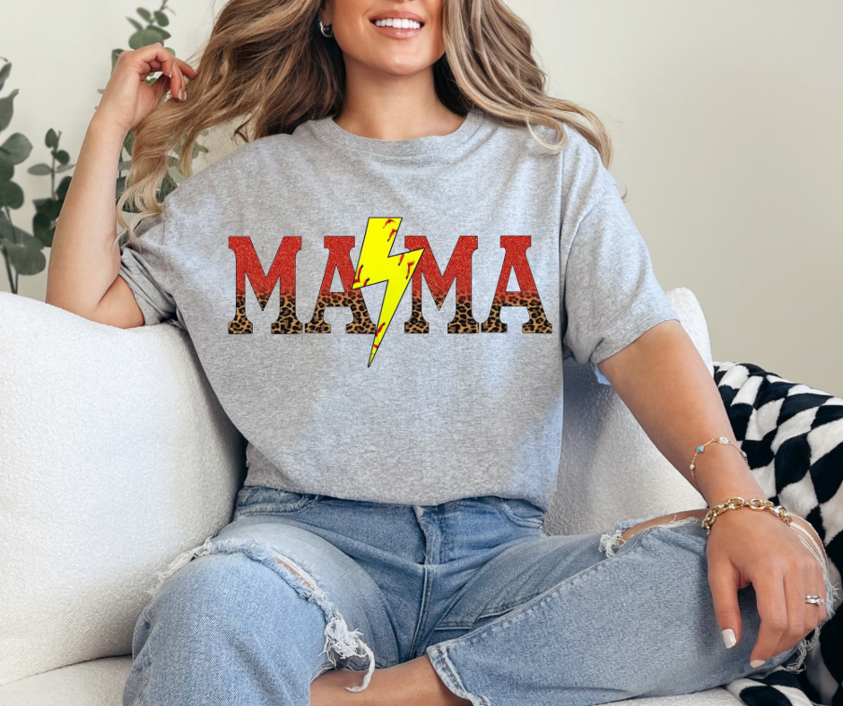 Mama Lightening Softball Graphic Tee - Adult