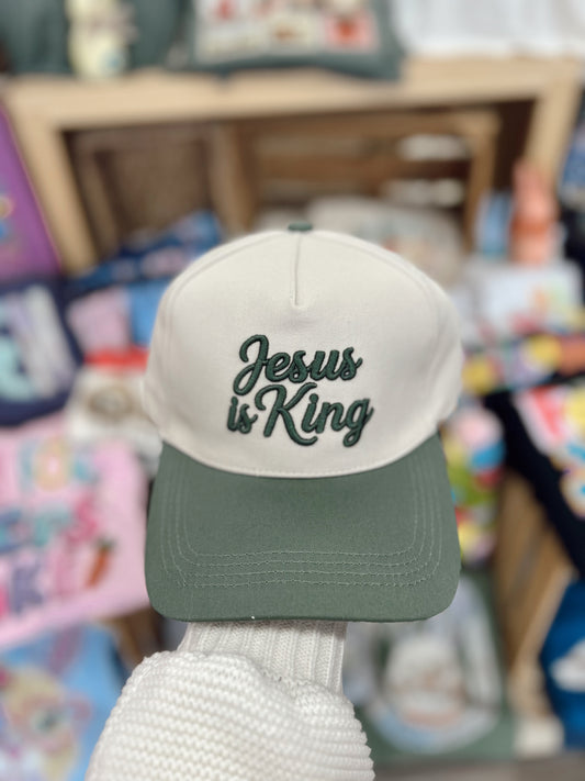 Jesus is King Ball Cap - Dark Forest